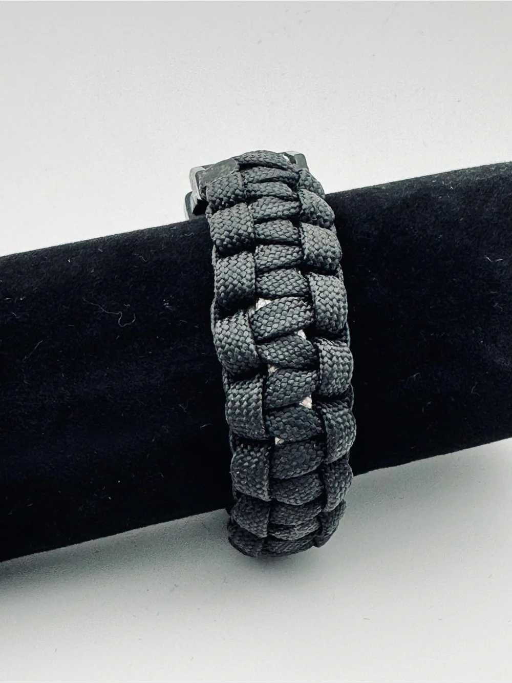 Black Paracord Survival Bracelet Tactical Woven Cord Buckle Wristband